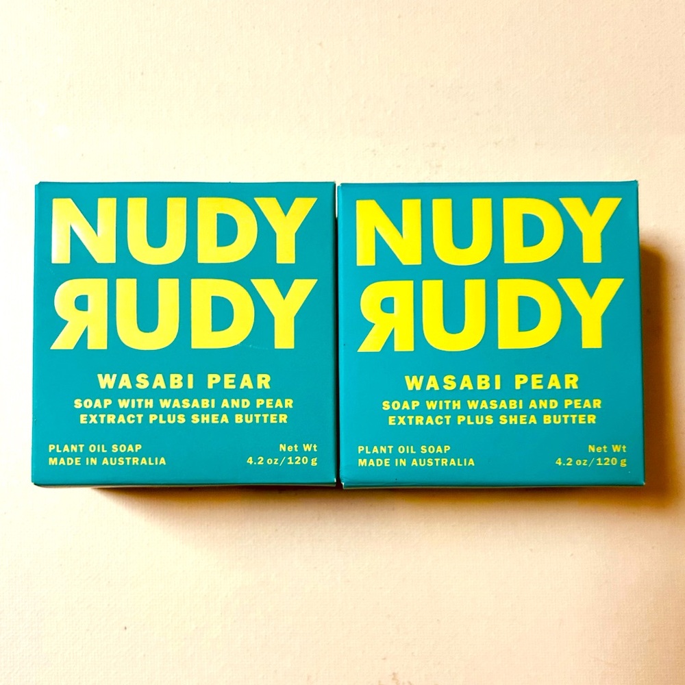 2x Nudy Rudy Wasabi Pear Soap Bar